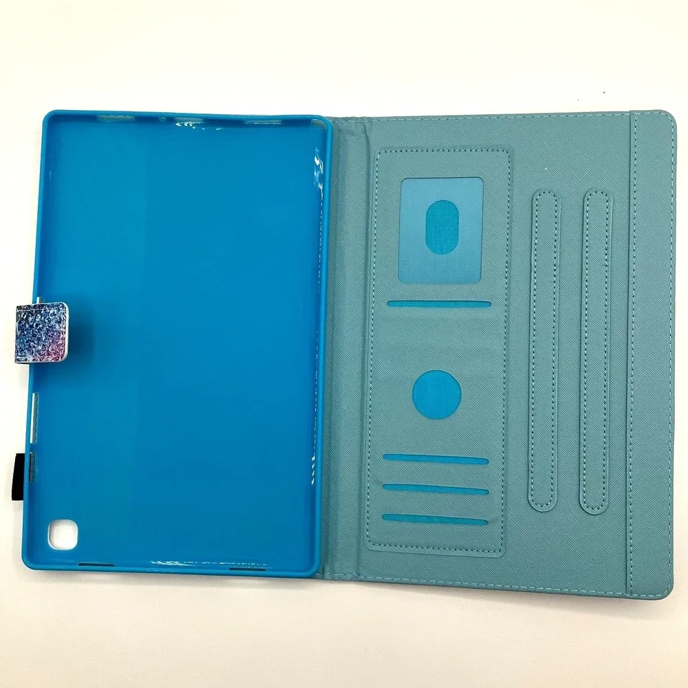 Samsung Galaxy Tab A7 10.5 2020 Rainbow Folio Case with Stylus + Cleaning Cloth